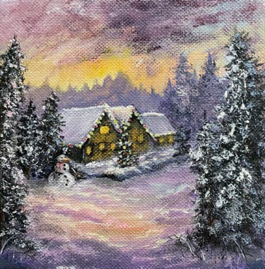 Pittura intitolato "Natale 2020 n. 1" da Natalia Wisniosz, Opera d'arte originale, Acrilico Montato su Telaio per barella in…