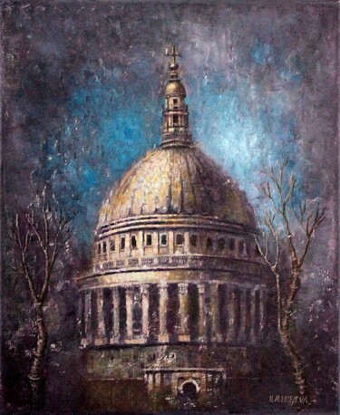 Картина под названием "“St.Paul cathedral''" - Natalie Aleksejeva (NatalieVerve), Подлинное произведение искусства, Масло