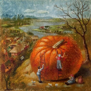 Pittura intitolato "''Excellent harvest…" da Natalie Aleksejeva (NatalieVerve), Opera d'arte originale, Olio