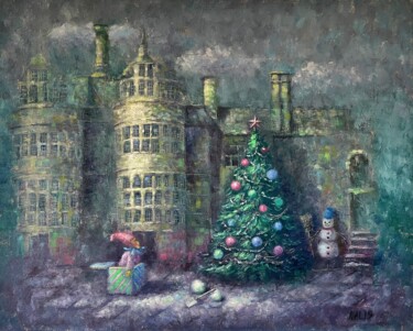 Painting titled "''Christmas Eve''" by Natalie Aleksejeva (NatalieVerve), Original Artwork, Oil