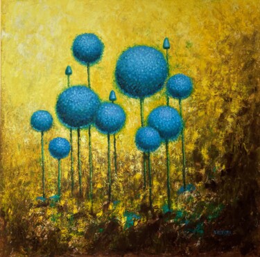 Peinture intitulée "Planet of blue flow…" par Natalie Aleksejeva (NatalieVerve), Œuvre d'art originale, Huile Monté sur Châs…
