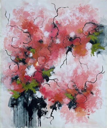 Malerei mit dem Titel "Wildflowers on a fo…" von Natalie Aleksejeva (NatalieVerve), Original-Kunstwerk, Acryl