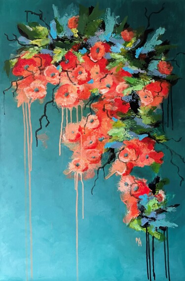 Ζωγραφική με τίτλο "''Peach blossom''" από Natalie Aleksejeva (NatalieVerve), Αυθεντικά έργα τέχνης, Ακρυλικό Τοποθετήθηκε σ…