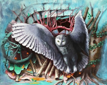 Pintura intitulada "Under Cover of Night" por Natalie Aleksejeva (NatalieVerve), Obras de arte originais, Acrílico