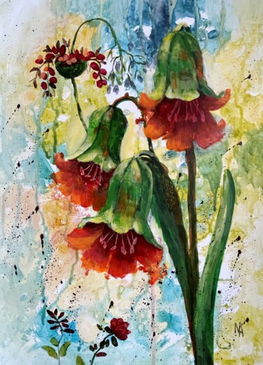 Картина под названием "Flower Sympnony No.…" - Natalie Aleksejeva (NatalieVerve), Подлинное произведение искусства, Акрил