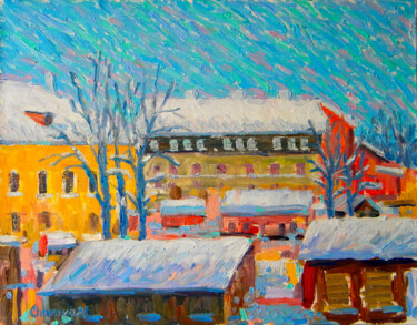 Painting titled "A clear day after a…" by Natalie Bocharova (Charova), Original Artwork, Oil Mounted on Wood Stretcher frame