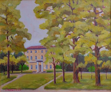 Pintura intitulada "Old lime trees. Bel…" por Natalie Bocharova (Charova), Obras de arte originais, Óleo Montado em Armação…