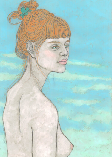 Rysunek zatytułowany „Kristine” autorstwa Natalie Levkovska, Oryginalna praca, Gwasz