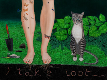Malerei mit dem Titel "I take root" von Natalie Levkovska, Original-Kunstwerk, Öl