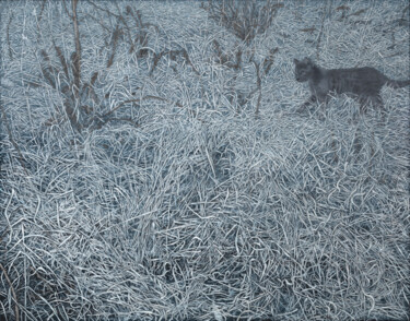 Pintura titulada "High grass" por Natalie Levkovska, Obra de arte original, Oleo Montado en Bastidor de camilla de madera