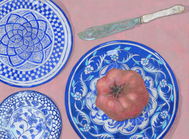 Рисунок под названием "Pomegranate and Mor…" - Natalie Levkovska, Подлинное произведение искусства, Гуашь