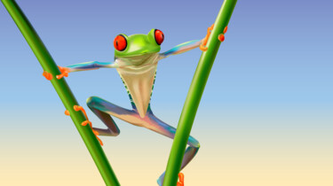 Digitale Kunst mit dem Titel "Froggy. Touch the S…" von Natalie Levkovska, Original-Kunstwerk, 2D digitale Arbeit