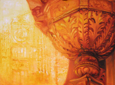 Painting titled "The Golden Chalice" by Natalie Levkovska, Original Artwork, Oil