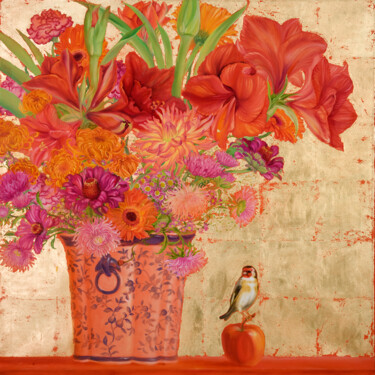 Pittura intitolato "Autumn bouquet" da Natalie Levkovska, Opera d'arte originale, Olio