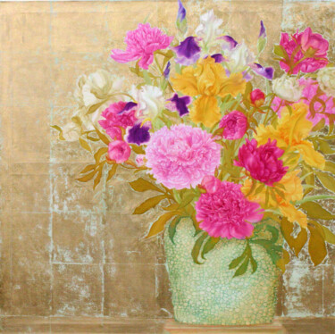 Schilderij getiteld "Summer Bouquet in J…" door Natalie Levkovska, Origineel Kunstwerk, Olie