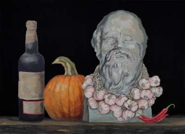 Desenho intitulada "Socrates in the hou…" por Natalie Levkovska, Obras de arte originais, Guache