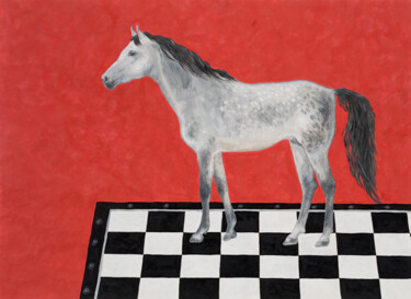 Disegno intitolato "Playing Chess" da Natalie Levkovska, Opera d'arte originale, Gouache