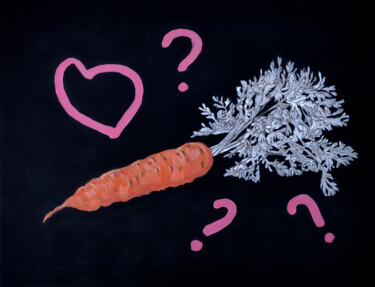 Dessin intitulée "Carrot-Love / Любов…" par Natalie Levkovska, Œuvre d'art originale, Gouache