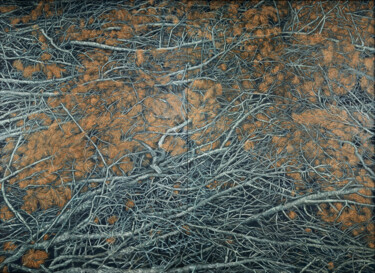 Pittura intitolato "Silver Pines at Ind…" da Natalie Levkovska, Opera d'arte originale, Olio Montato su Telaio per barella i…