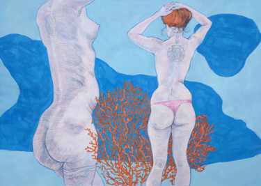 Dessin intitulée "Take me to the Summ…" par Natalie Levkovska, Œuvre d'art originale, Gouache