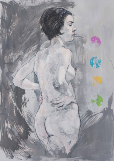 Рисунок под названием "Karina strikes" - Natalie Levkovska, Подлинное произведение искусства, Гуашь