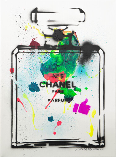 Painting titled "Chanel one more Like" by Natalie Otalora, Original Artwork, Acrylic Mounted on Wood Stretcher frame