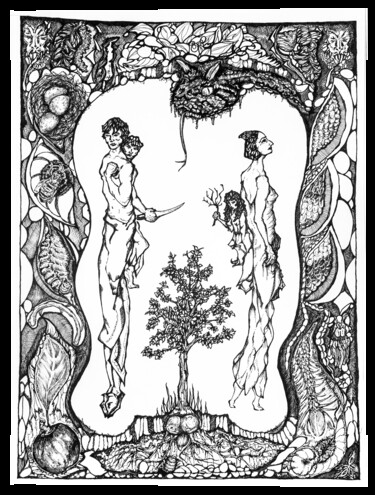 Desenho intitulada "Eden" por Natalie Roy, Obras de arte originais, Tinta