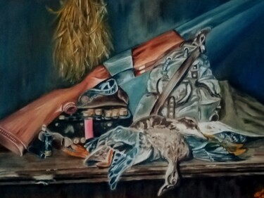 Painting titled ",, Hunting,," by Natalie Rybka, Original Artwork, Oil