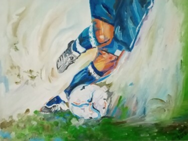 Pintura intitulada ",, Football,," por Natalie Rybka, Obras de arte originais, Óleo Montado em Cartão