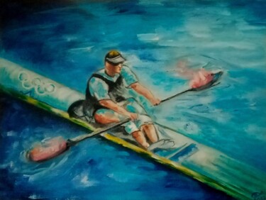 Painting titled ",, Speed,," by Natalie Rybka, Original Artwork, Oil Mounted on Cardboard