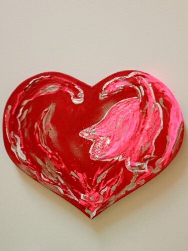 Pintura titulada ",, Love,, ,, Heart,," por Natalie Rybka, Obra de arte original, Oleo Montado en Bastidor de camilla de mad…