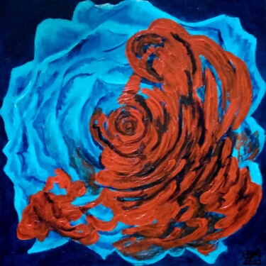 Pintura titulada ",, Rose,," por Natalie Rybka, Obra de arte original, Acrílico Montado en Bastidor de camilla de madera