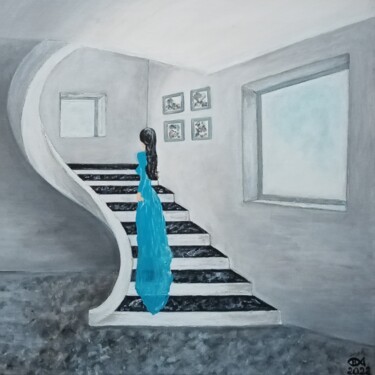 Painting titled ",, Dream and realit…" by Natalie Rybka, Original Artwork, Acrylic Mounted on Wood Stretcher frame