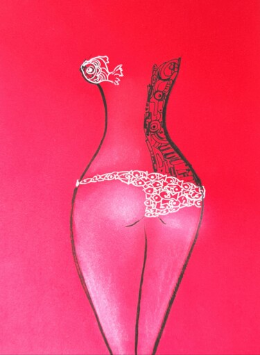 Цифровое искусство под названием "panties #1" - Natalie Shiporina, Подлинное произведение искусства, Гелевая ручка