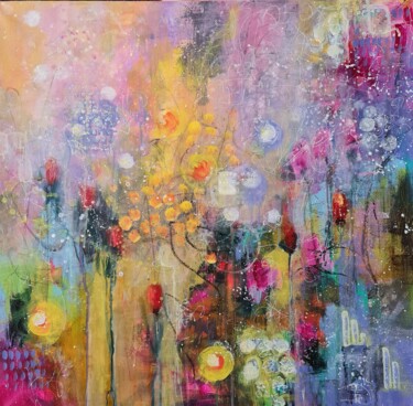 Peinture intitulée "Цветочная абстракци…" par Natalie Shiporina, Œuvre d'art originale, Acrylique
