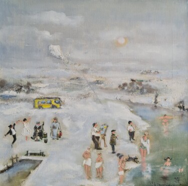 Painting titled "Город в котором.. К…" by Natalie Shiporina, Original Artwork, Oil