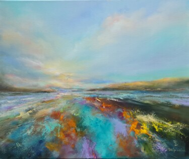 Malarstwo zatytułowany „Цветное море / морс…” autorstwa Natalie Shiporina, Oryginalna praca, Olej