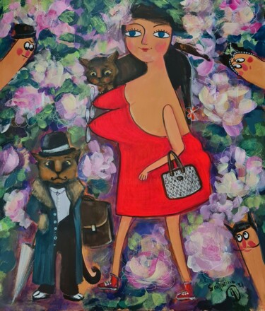Pintura titulada "Модная сумочка/ мар…" por Natalie Shiporina, Obra de arte original, Acrílico