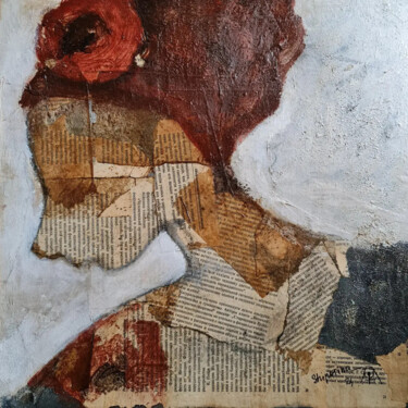 Painting titled "painting of a woman…" by Natalie Shiporina, Original Artwork, Acrylic Mounted on Wood Stretcher frame