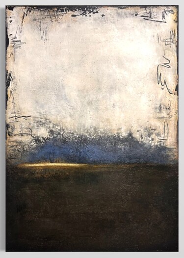 Painting titled "Nebel" by Natalie Ulmann, Original Artwork, Acrylic Mounted on Wood Stretcher frame