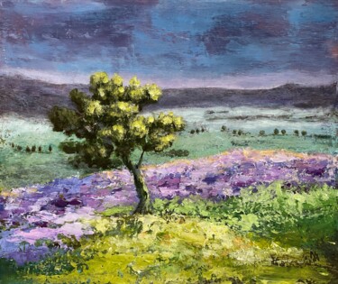 Painting titled "A lonely tree in a…" by Natalieverve, Original Artwork, Acrylic