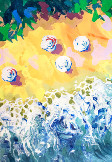 Umbrellas Peinture intitulée "Umbrellas" par Nataliia Belozerova, Œuvre d'art originale, Acrylique