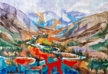 Red earth Peinture intitulée "Red earth" par Nataliia Belozerova, Œuvre d'art originale, Aquarelle