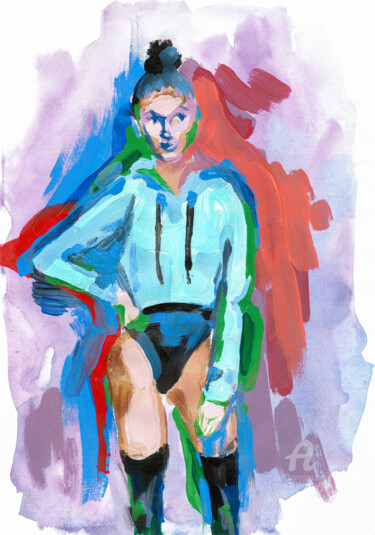Картина под названием "Dancer 2" - Nataliia Belozerova, Подлинное произведение искусства, Акрил