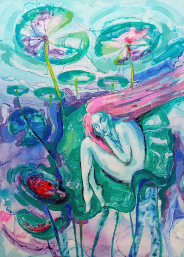 Malerei mit dem Titel "Underwater" von Nataliia Belozerova, Original-Kunstwerk, Acryl