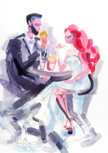 Zeichnungen mit dem Titel "All you need is love" von Nataliia Belozerova, Original-Kunstwerk, Acryl