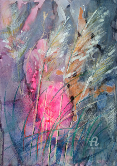 Pittura intitolato "Grass" da Nataliia Belozerova, Opera d'arte originale, Acrilico