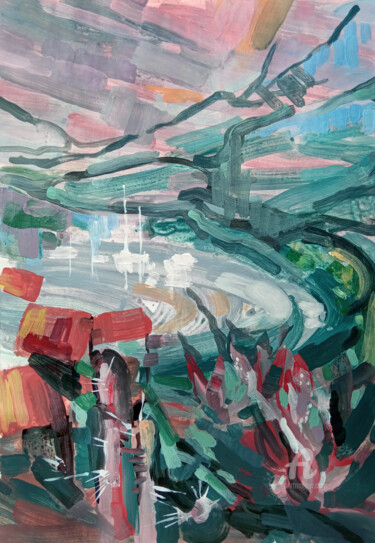 Malarstwo zatytułowany „Аbstract seascape” autorstwa Nataliia Belozerova, Oryginalna praca, Akryl