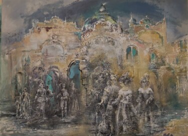 Pittura intitolato "Прогулка по Венеции" da Nataliia Herasymenko, Opera d'arte originale, Olio