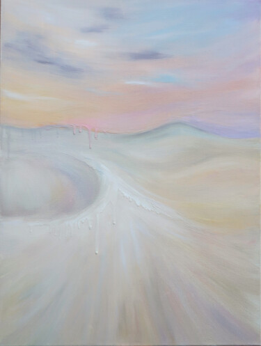 Schilderij getiteld "Desert serenity" door Nataliia Karavan, Origineel Kunstwerk, Olie